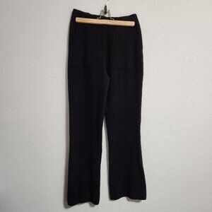 Athleta | Black Ribbed Lounge Wide Leg Pants Small Tall